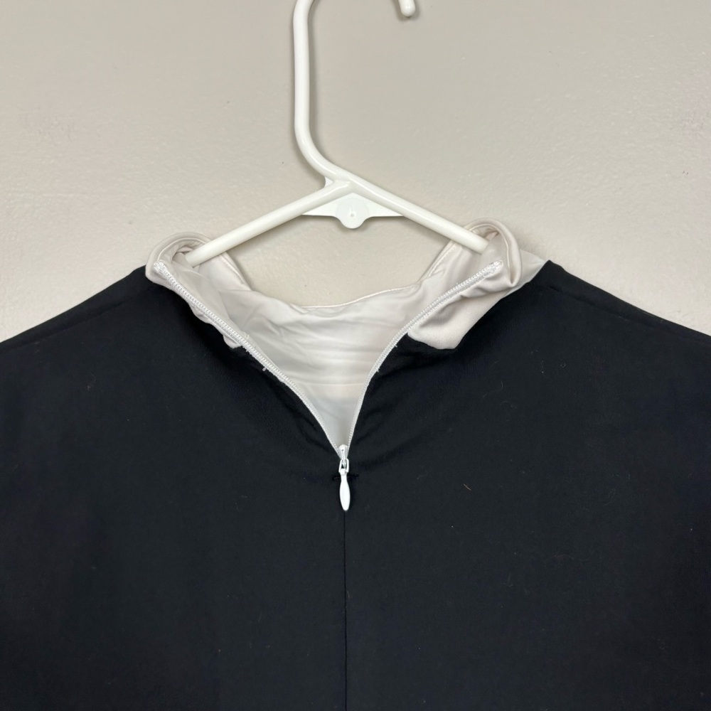 New Balance Staud Top Womens Small Black White Mock Neck Crop Long Sleeve - Picture 6 of 9